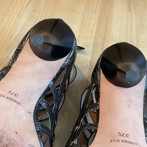 Plenty by Tracy Reese Bronze Snakeskin Strappy Sandals - Picture 7 of 8